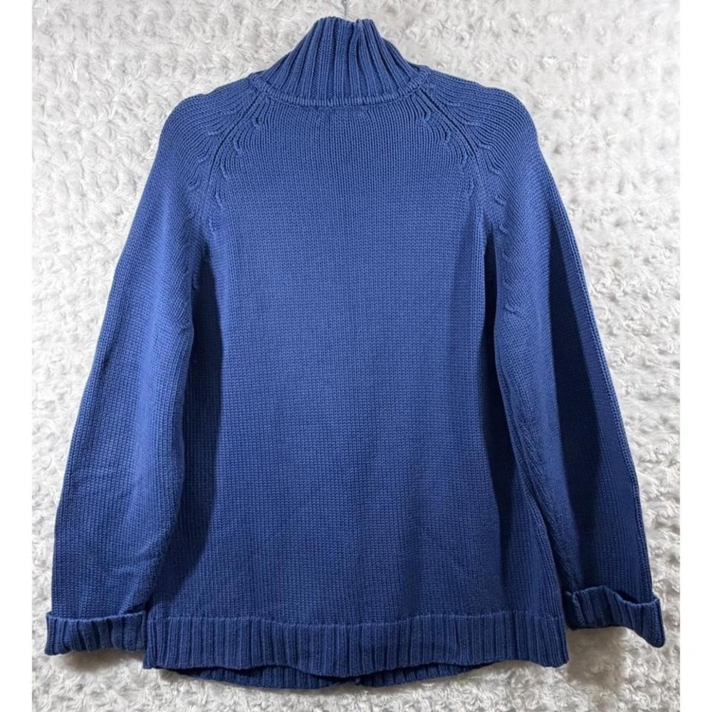 Lands End Womens Size XL Blue Shaker Knit Button Front Cardigan Sweater - Picture 2 of 7